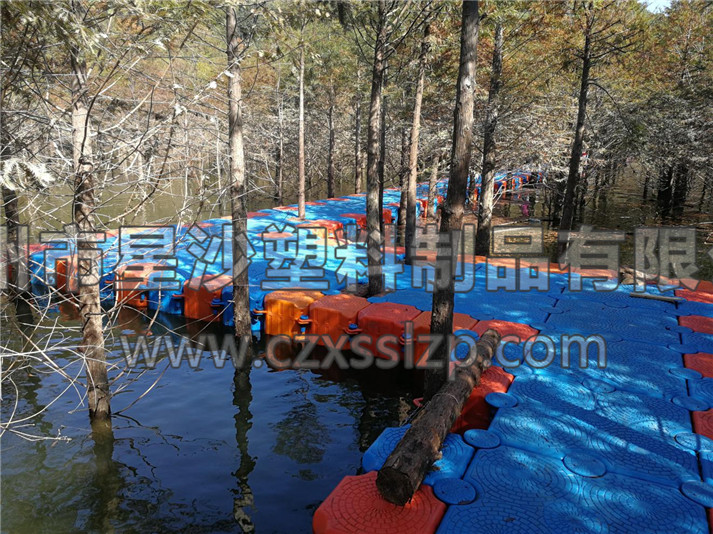 落羽杉濕地公園水上浮橋現場照-星沙浮筒4